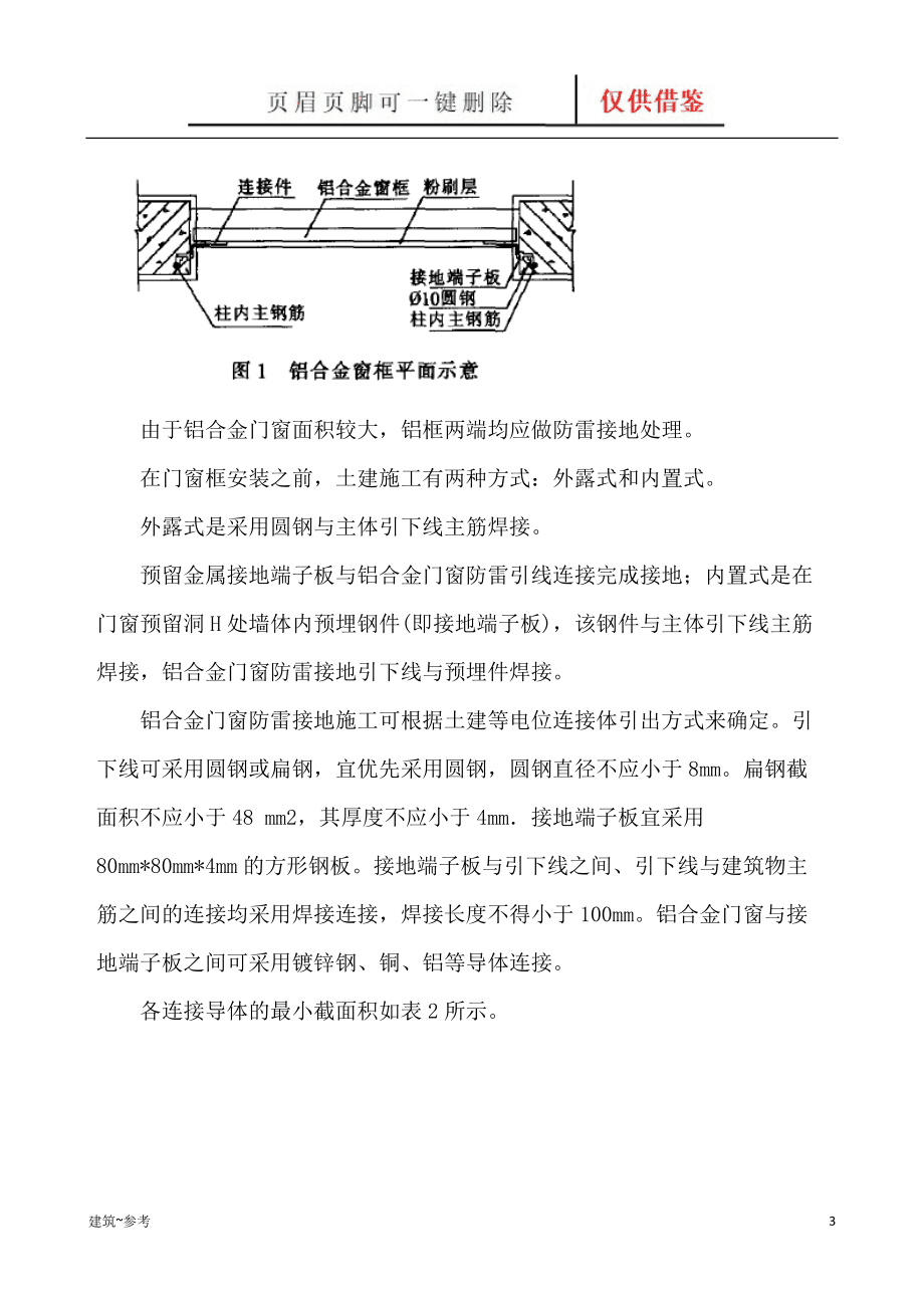 高层建筑铝合金门窗的防雷接地施工要点